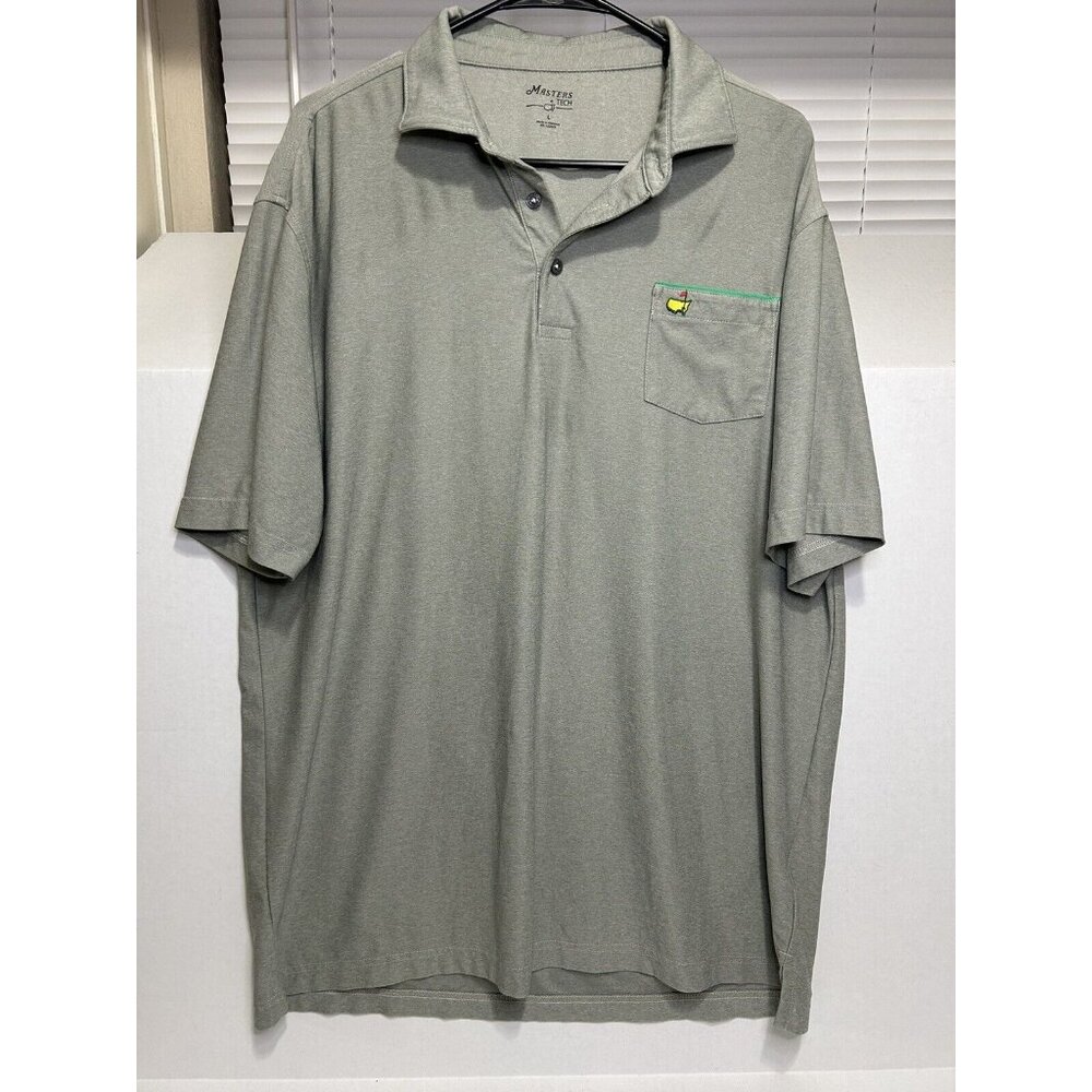Masters Tech Men's Large Short Sleeve Performance Golf Polo Shirt Front Pocket